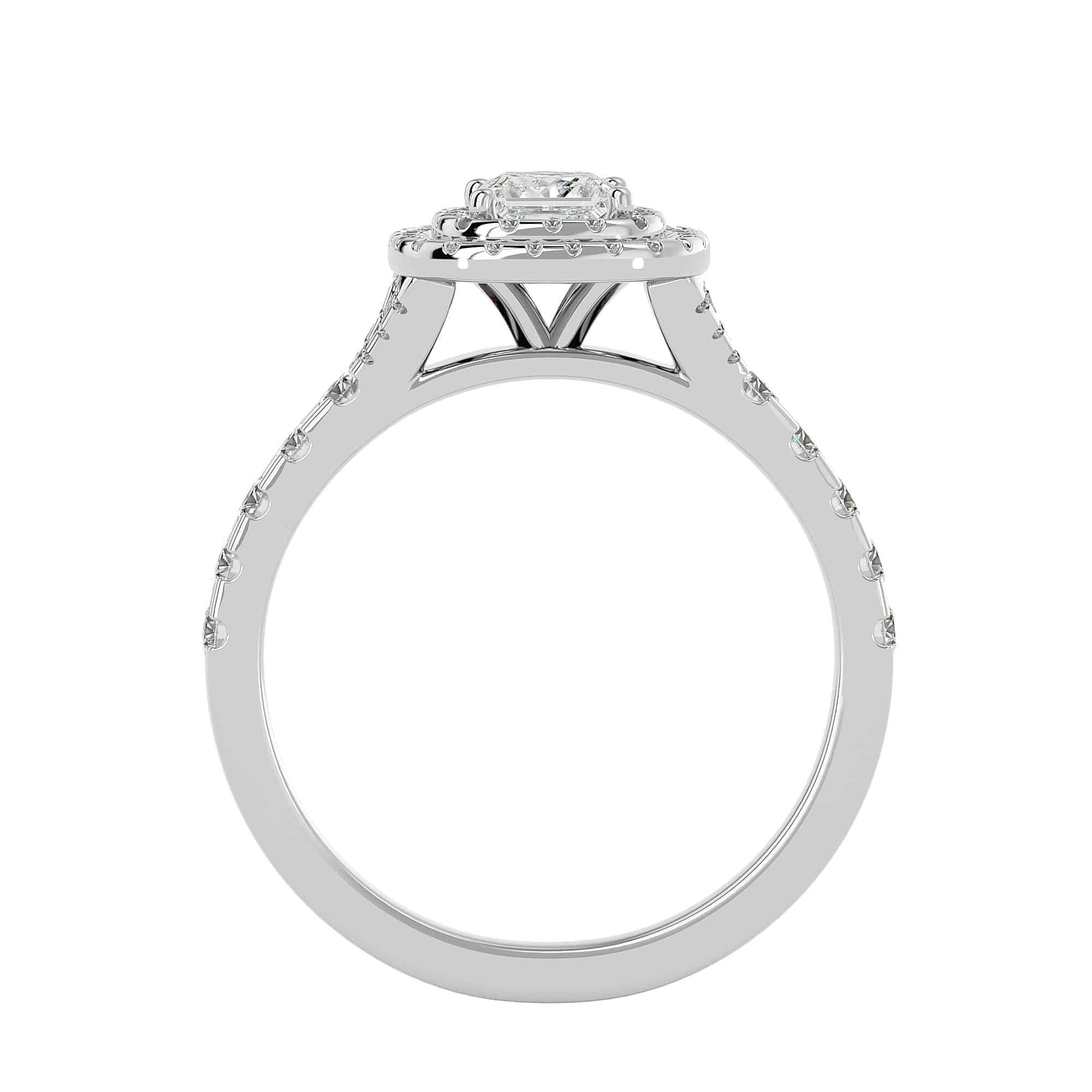 Princess Cut Double Halo Diamond Ring