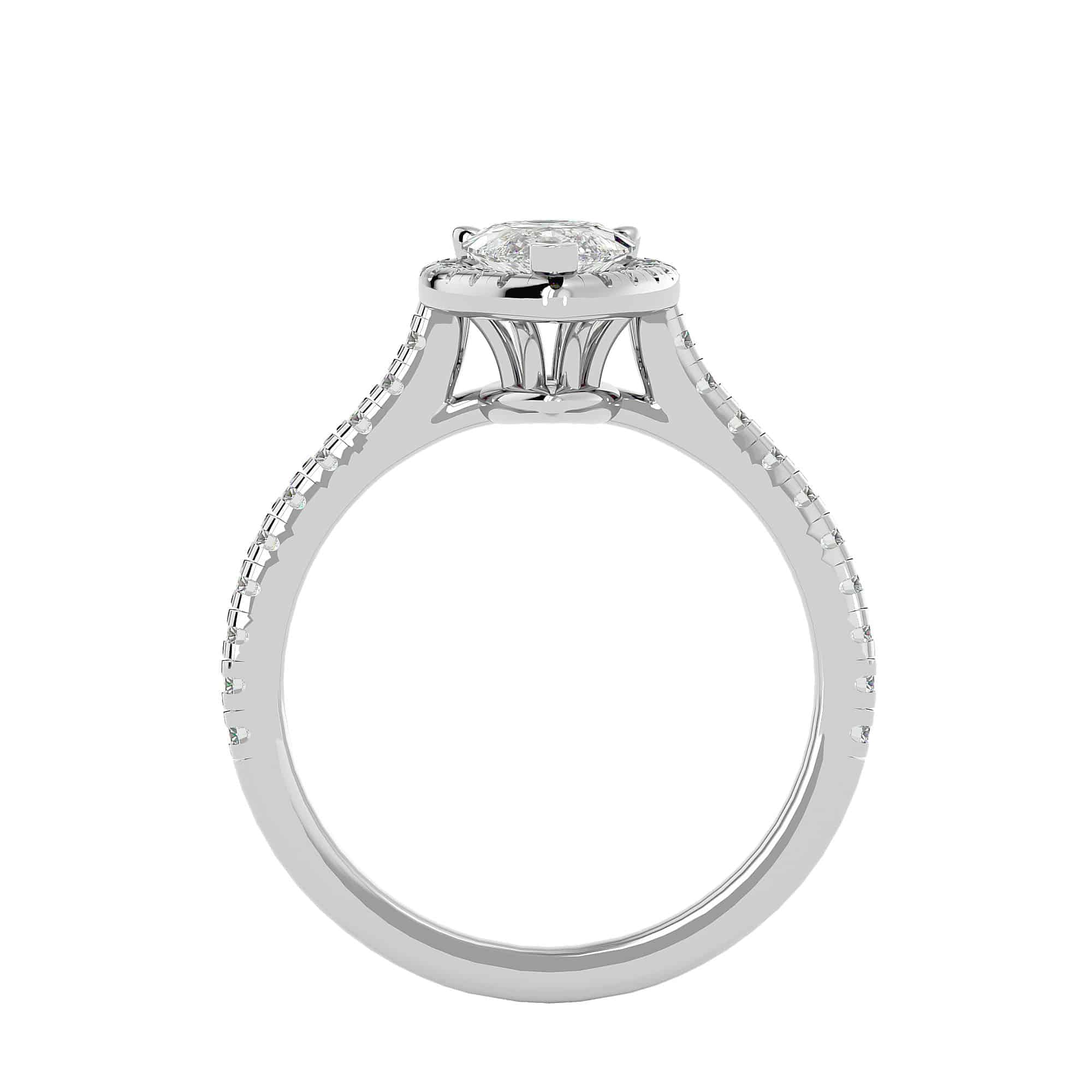 Pear Shape Halo Engagement Ring