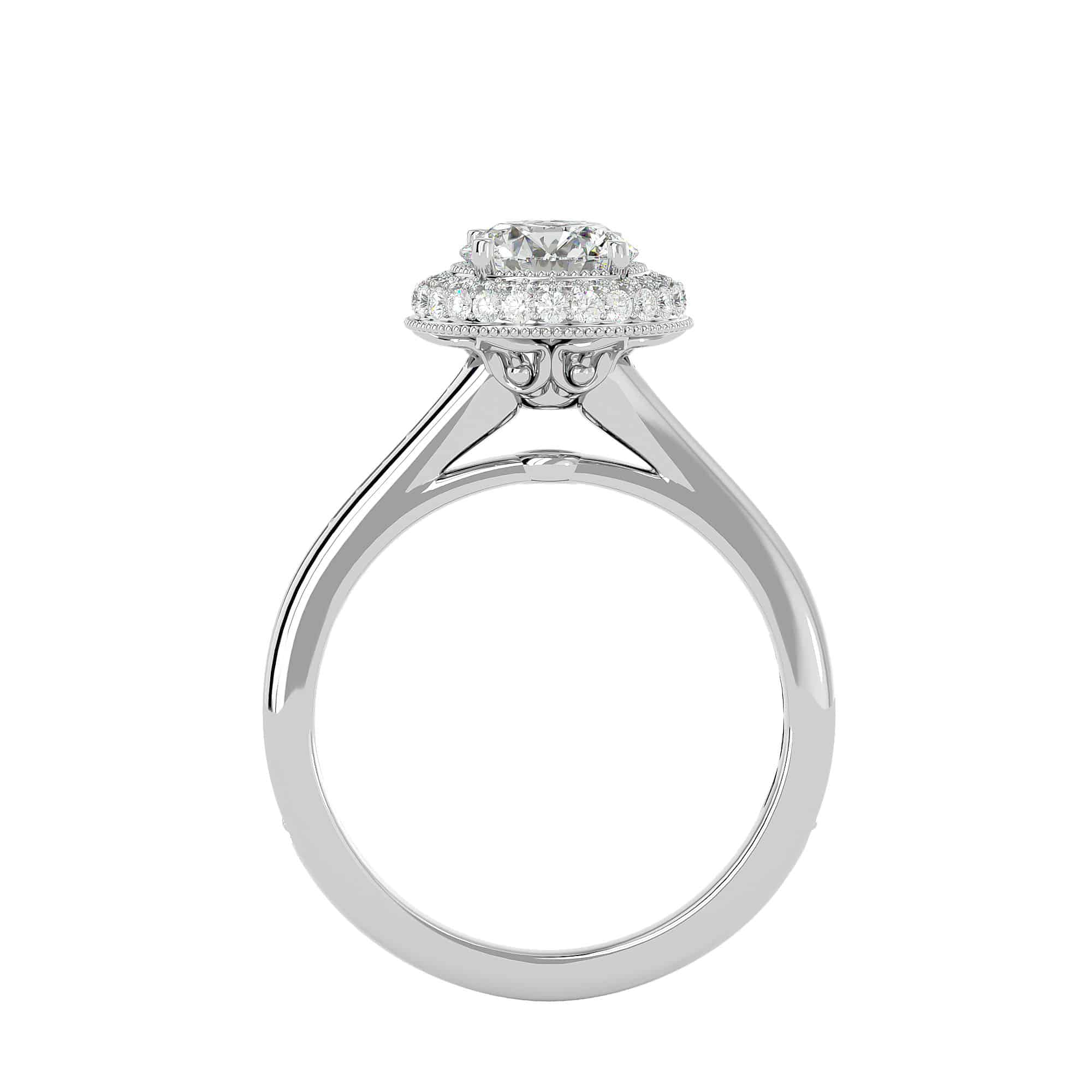 Josephine Classic Vintage Round Halo Diamond Engagement Ring