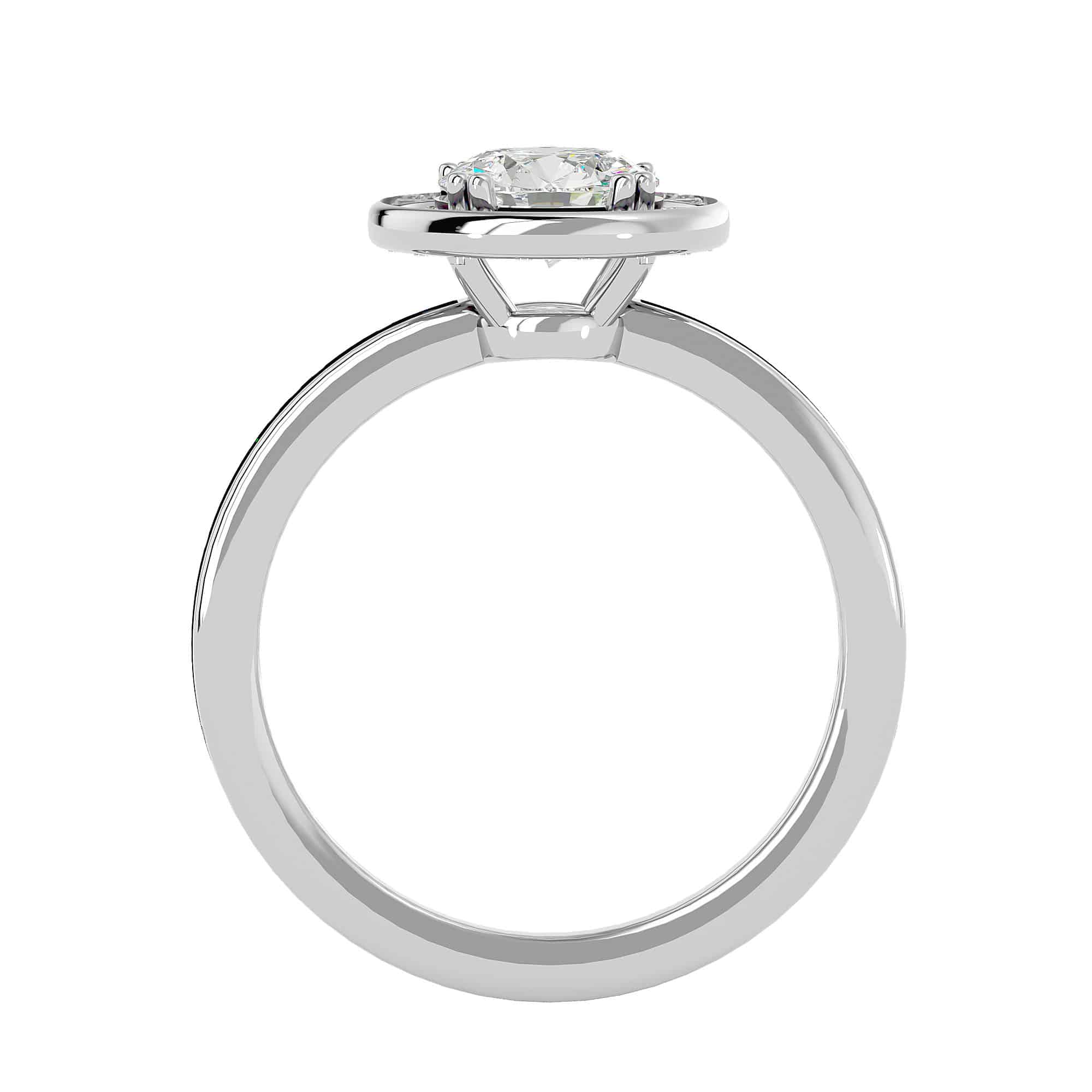 Classic Halo Engagement Ring Pinpoint Setting