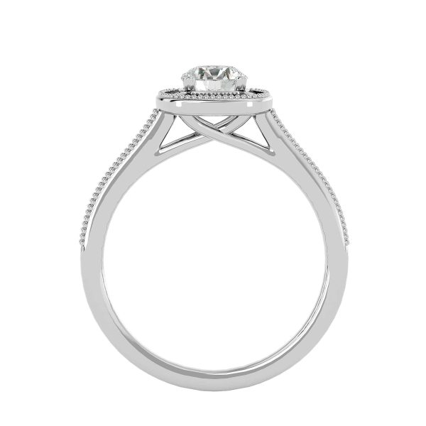 Cushion Cut Classic Crossed Claws Milgrain Pinpointed-Set Diamond Engagement Ring