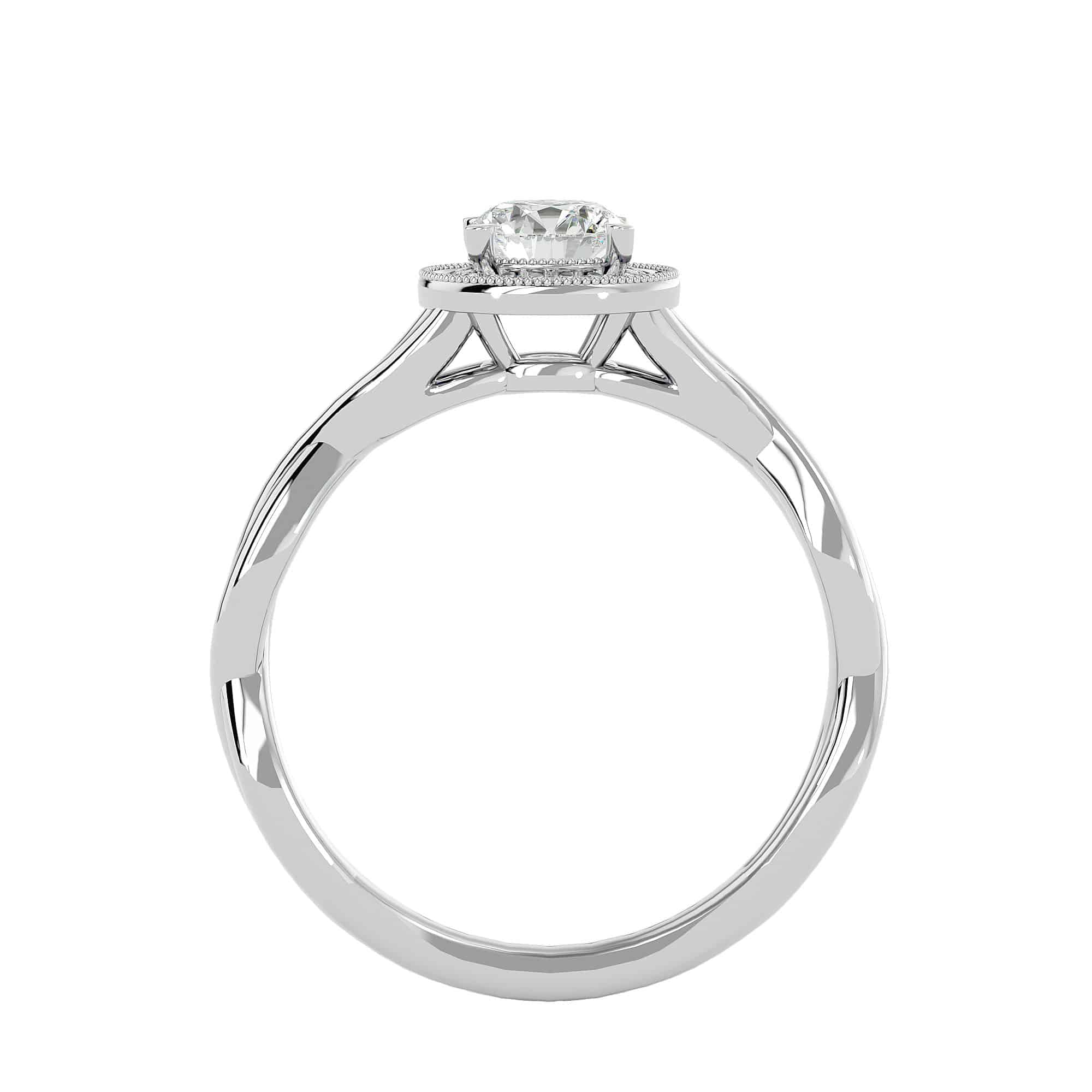 Halo Engagement Ring Vintage Infinity Band