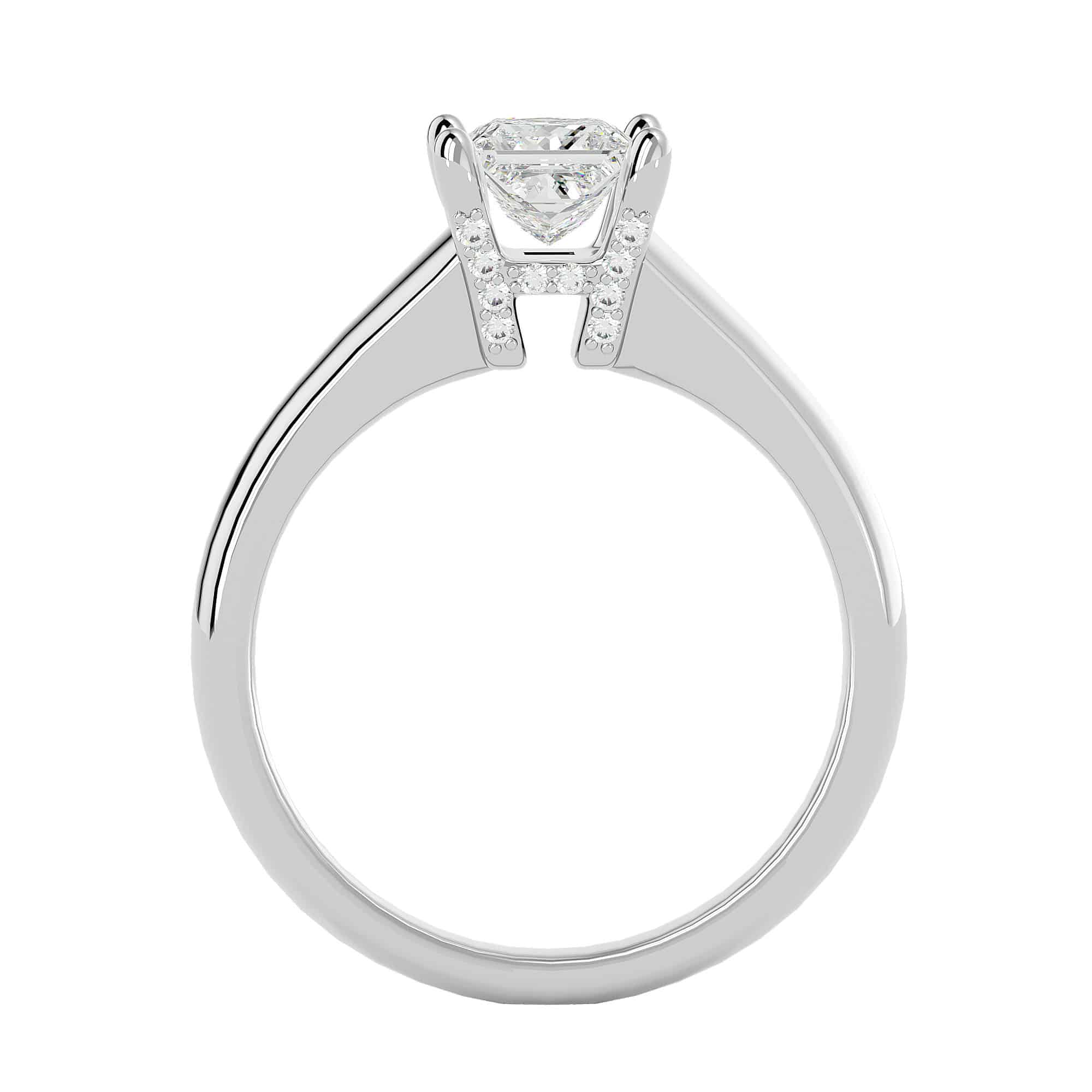 Lucy Princess Cut Engagement Ring Wide Band Setting