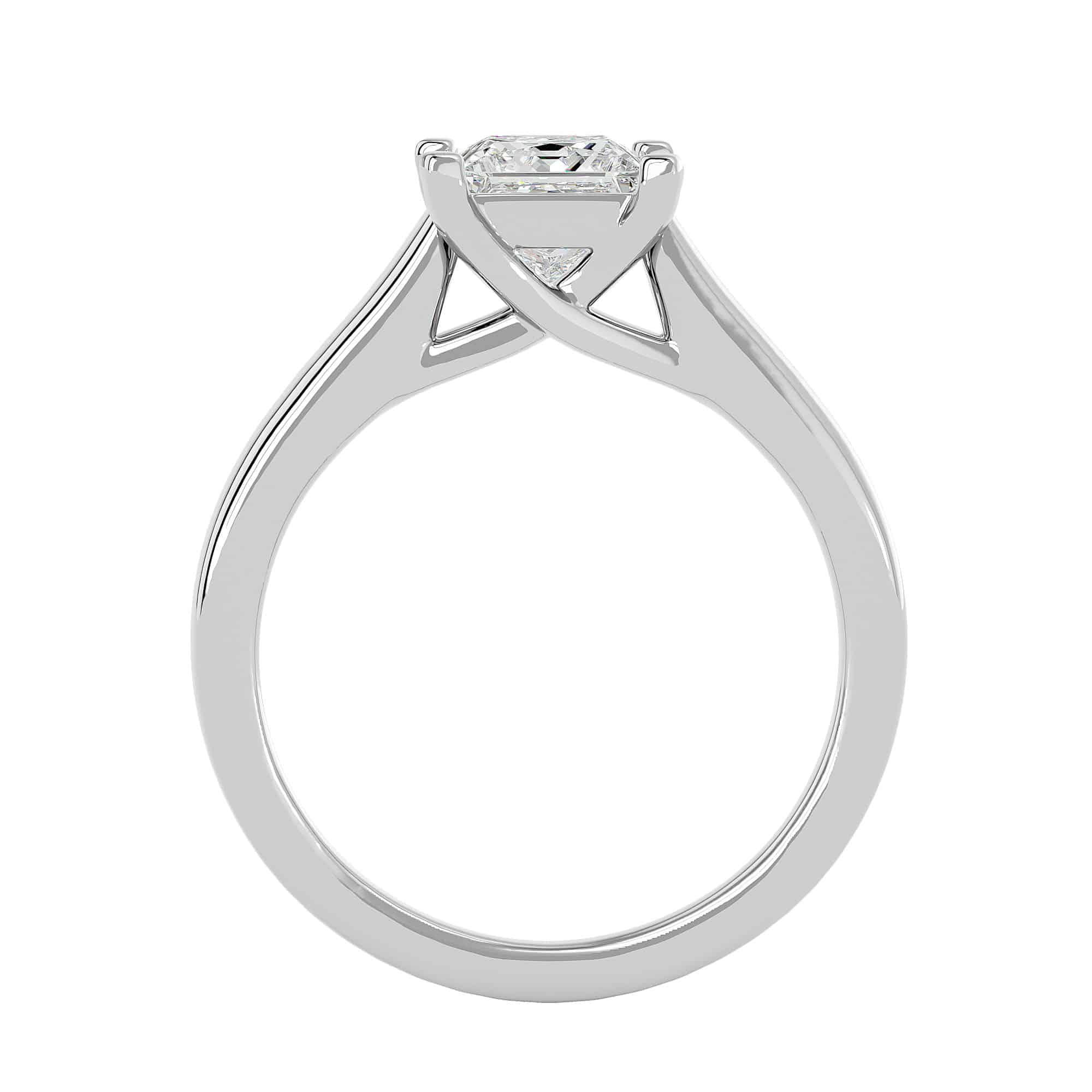 Princess Cut Crossed Claws Thick Engagement Ring