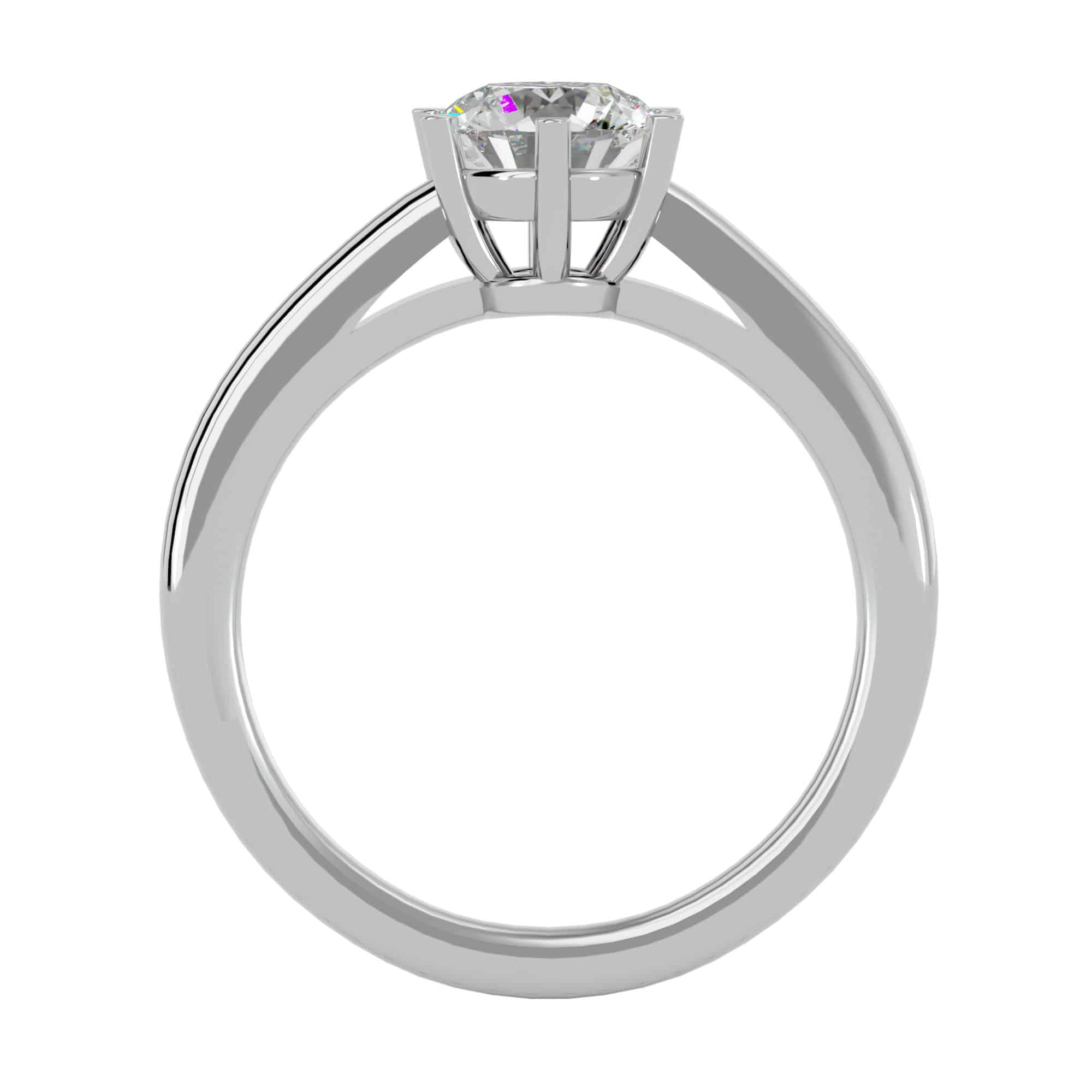 Solitaire Engagement Ring 6 Claws Basket Setting