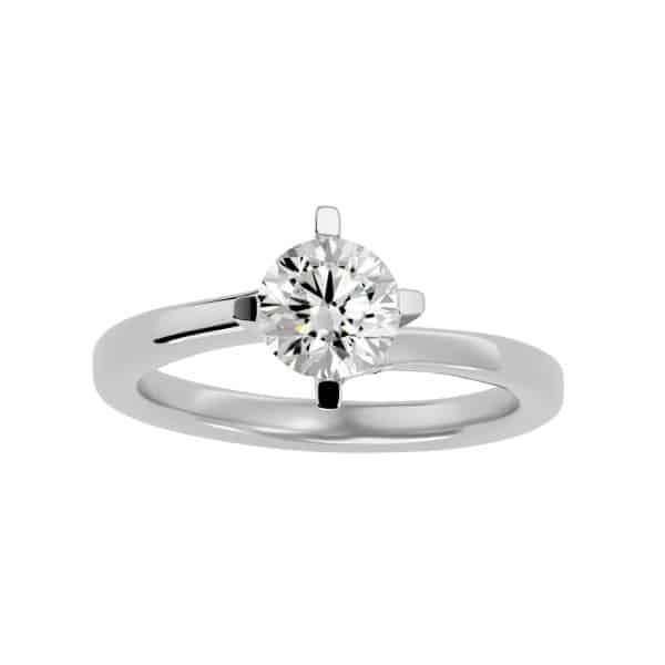 Solitaire Engagement Ring Twist Band Diamond SettingSolitaire Engagement Ring Twist Band Diamond Setting