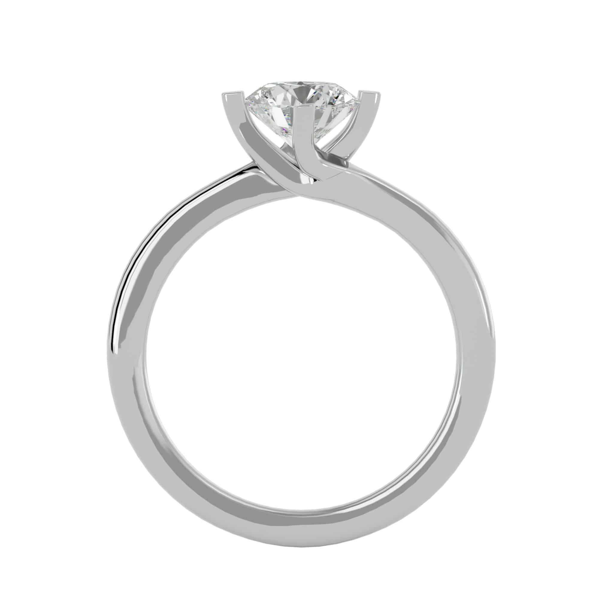 Solitaire Engagement Ring Twist Band Diamond Setting