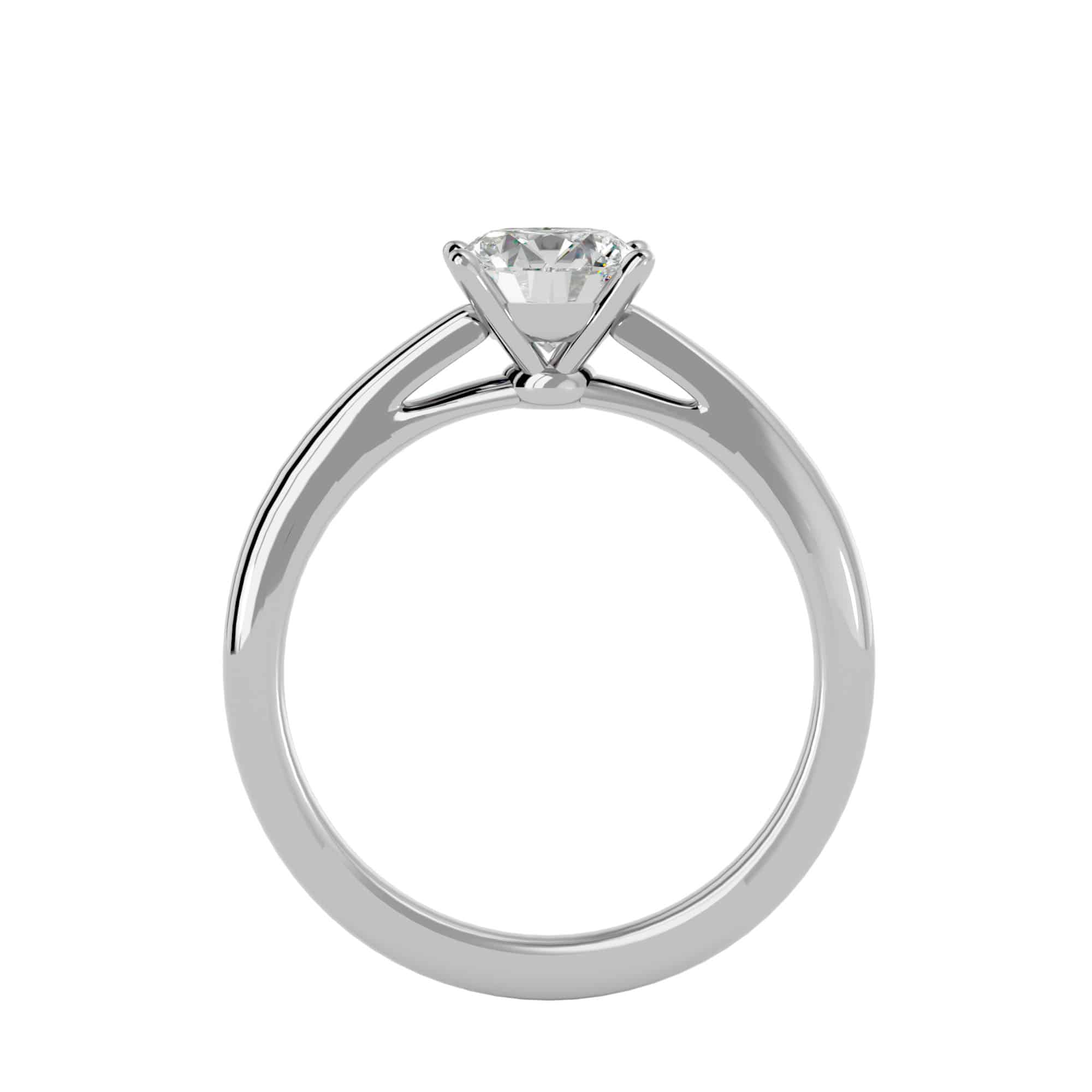 Solitaire Engagement Ring Plain Band Straight Prong Setting