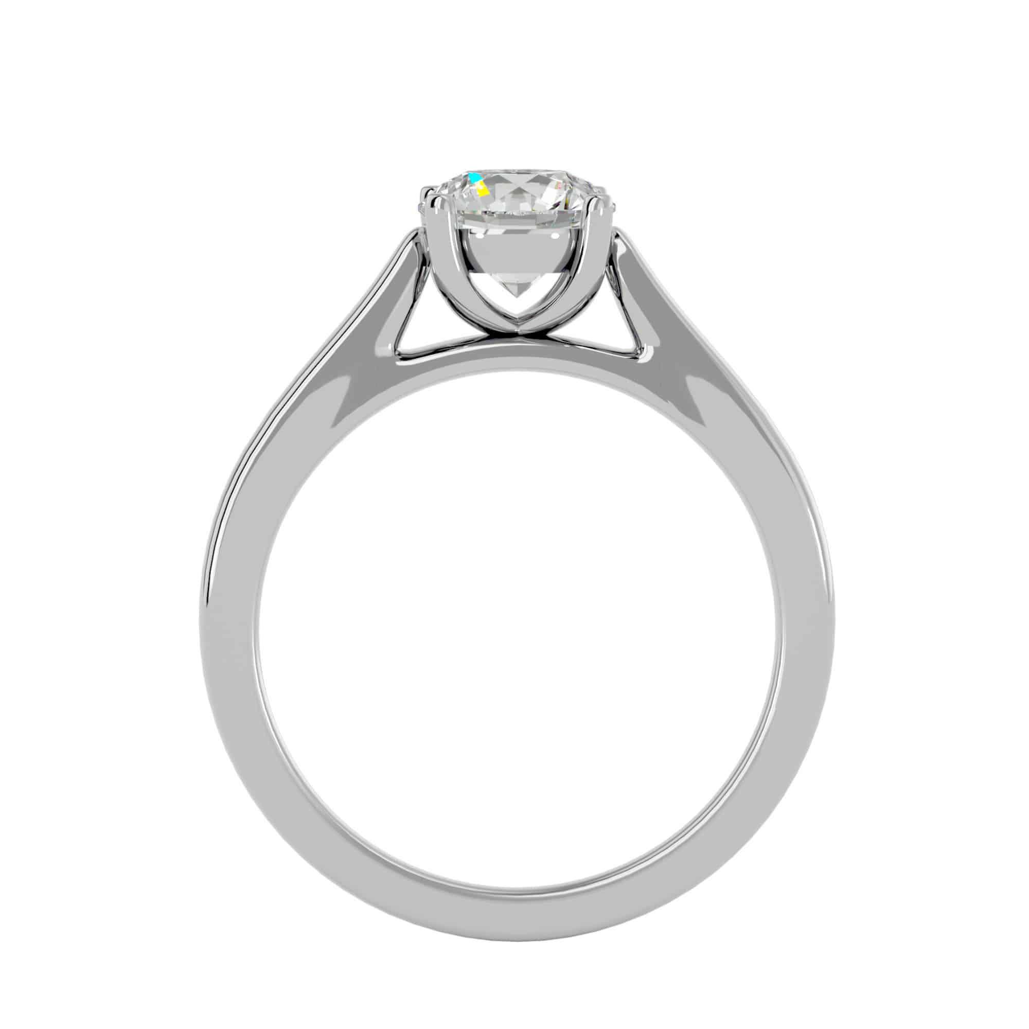 Tapered Engagement Ring Thick Plain Band Setting