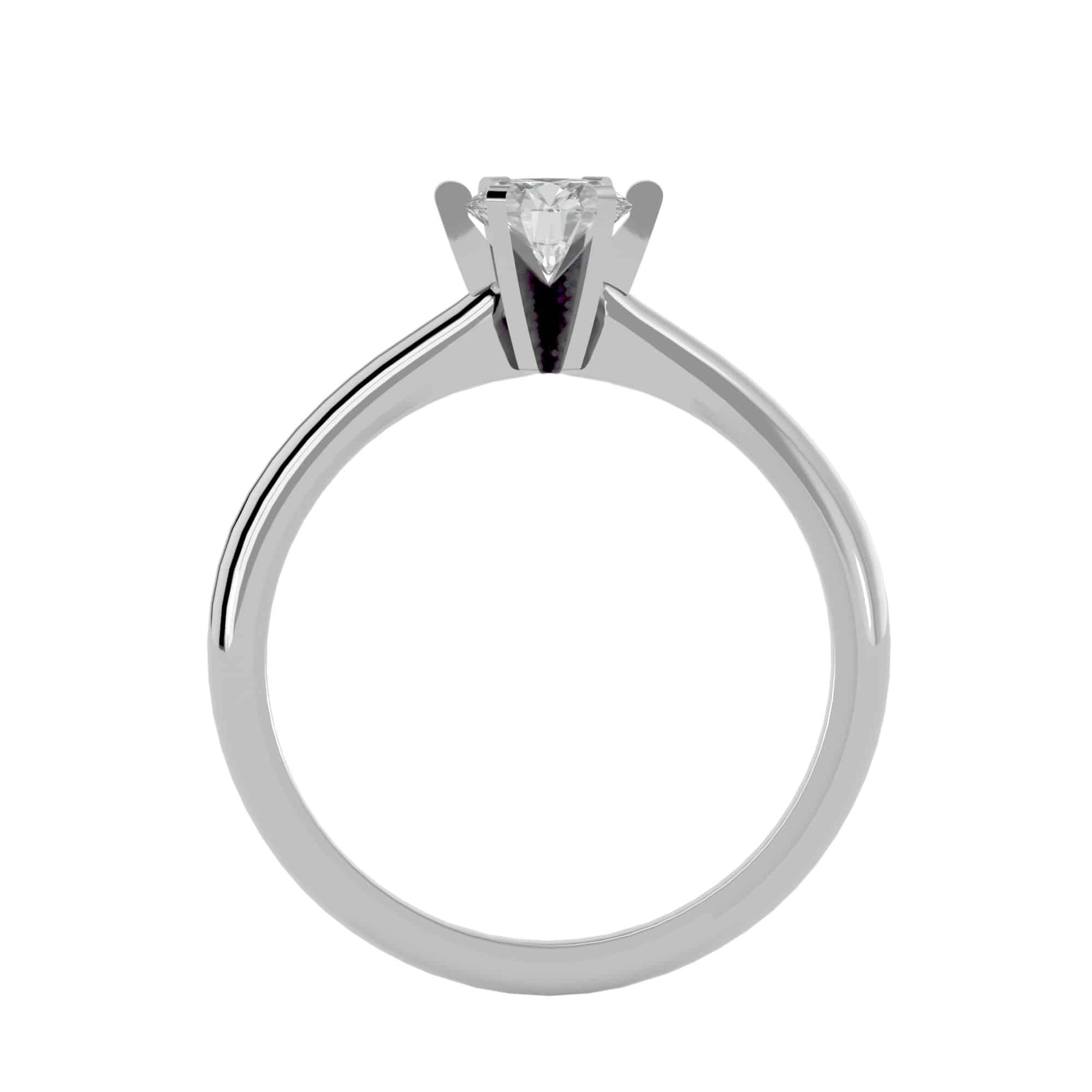 Solitaire Engagement Ring 6 Claws High Dome Setting