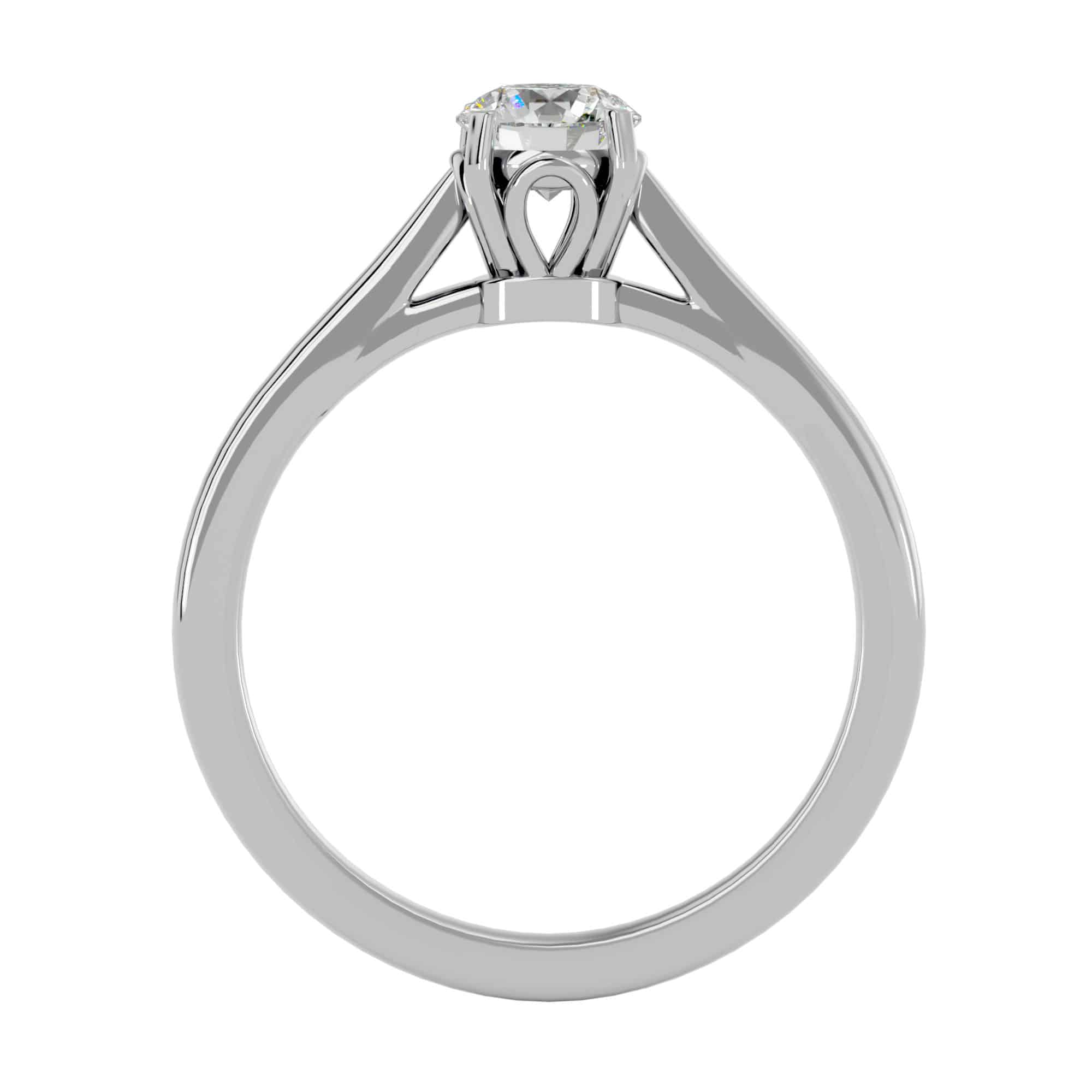 Josephine Simple Solitaire Engagement Ring Tapered Cathedral Setting