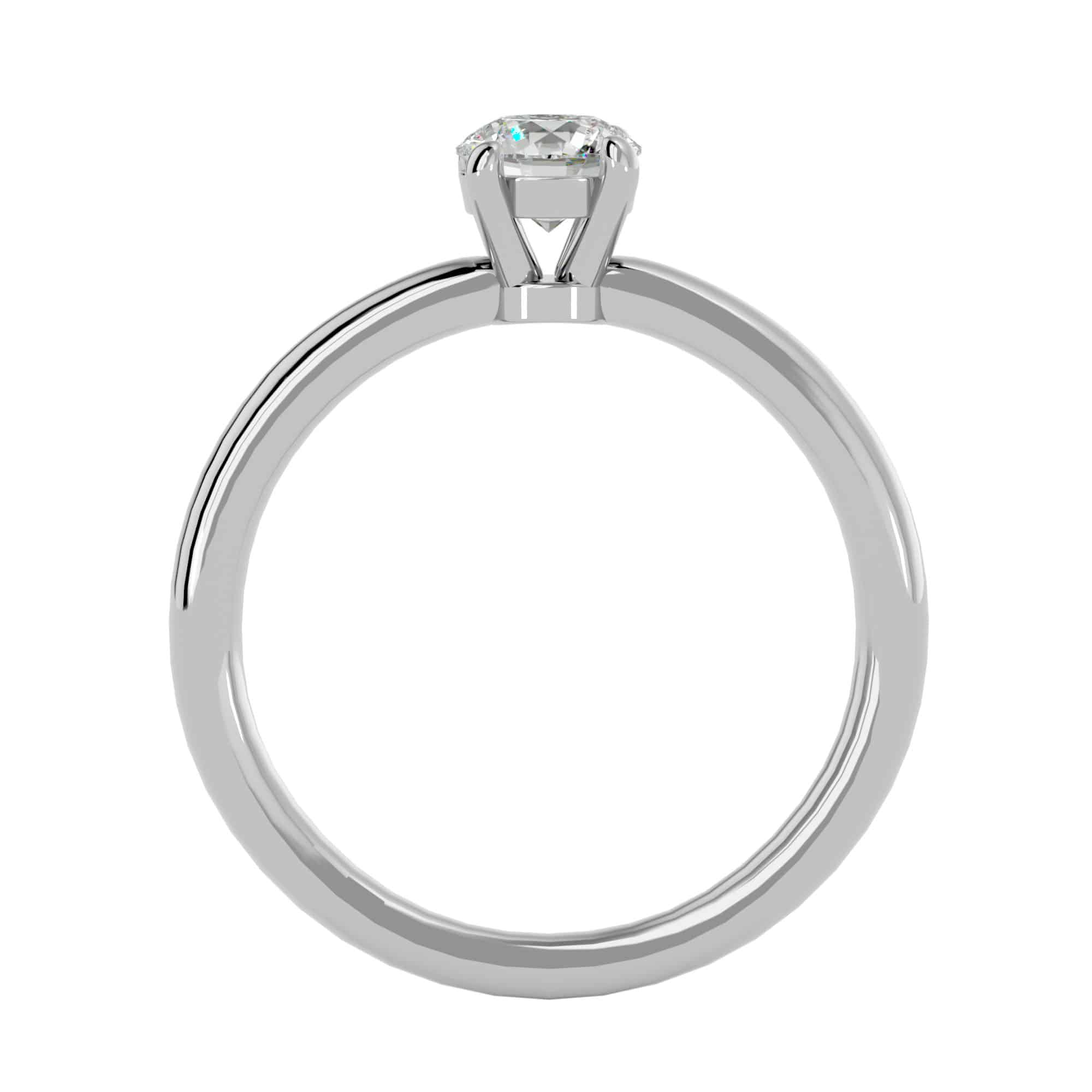 Thick Band Solitaire Engagement Ring Plain Band Setting