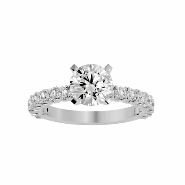 Solitaire Engagement Ring Classic Scallop Diamond SettingSolitaire Engagement Ring Classic Scallop Diamond Setting