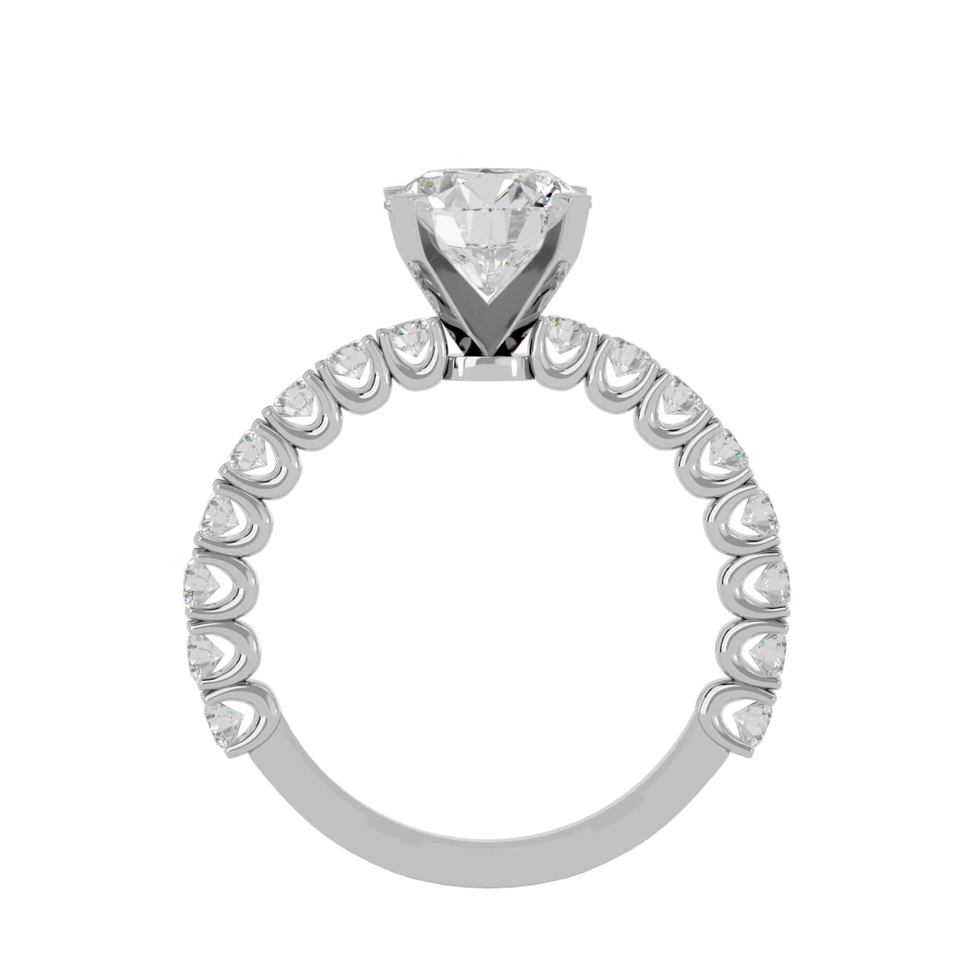 Solitaire Engagement Ring Classic Scallop Diamond Setting