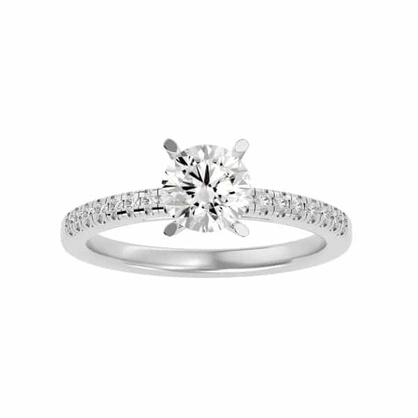 4 Prongs Pave Diamond Engagement Ring Setting4 Prongs Pave Diamond Engagement Ring Setting