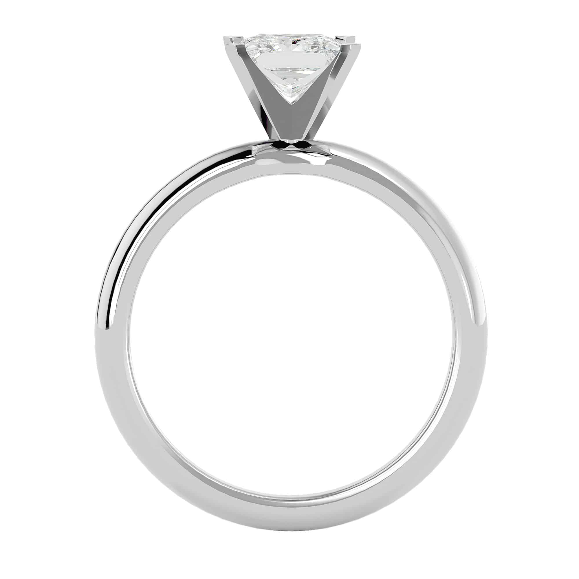 Princess Cut  Engagement Ring Simple Solitaire Setting