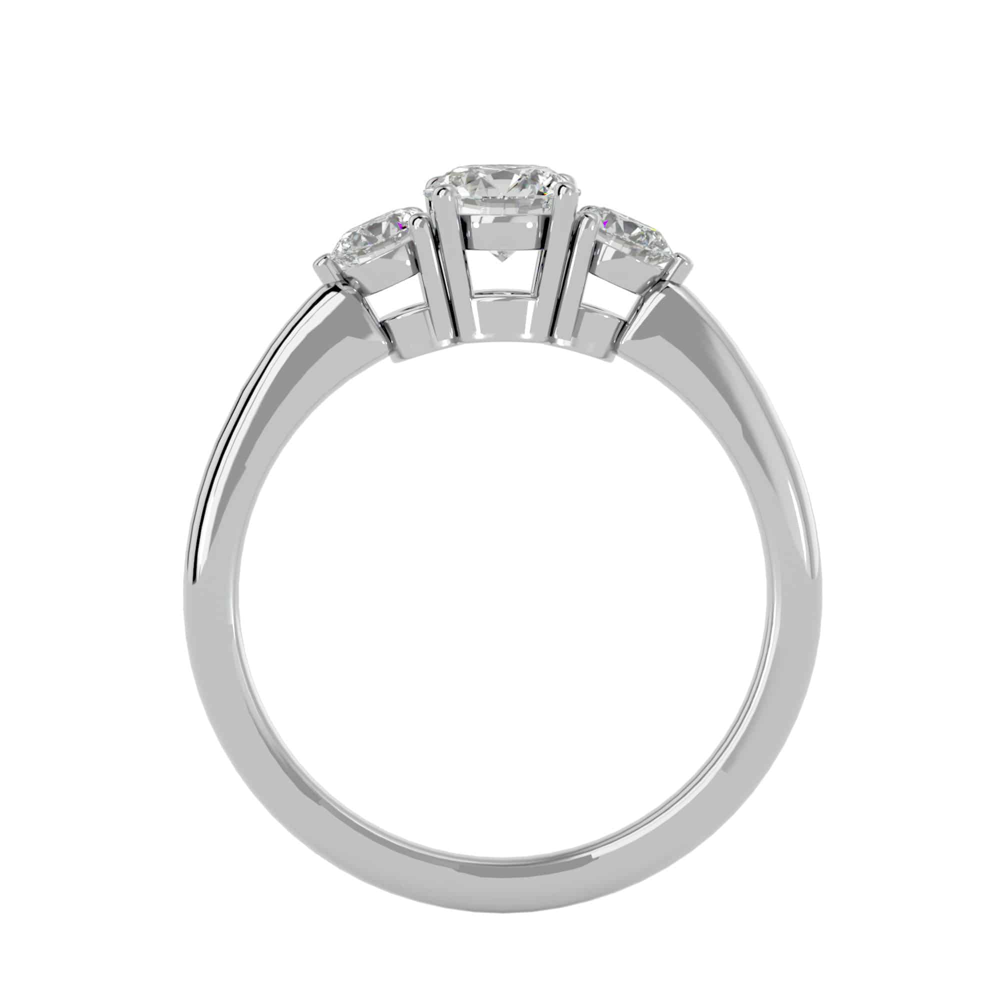 Trilogy Engagement Ring Classic Three Stone Band