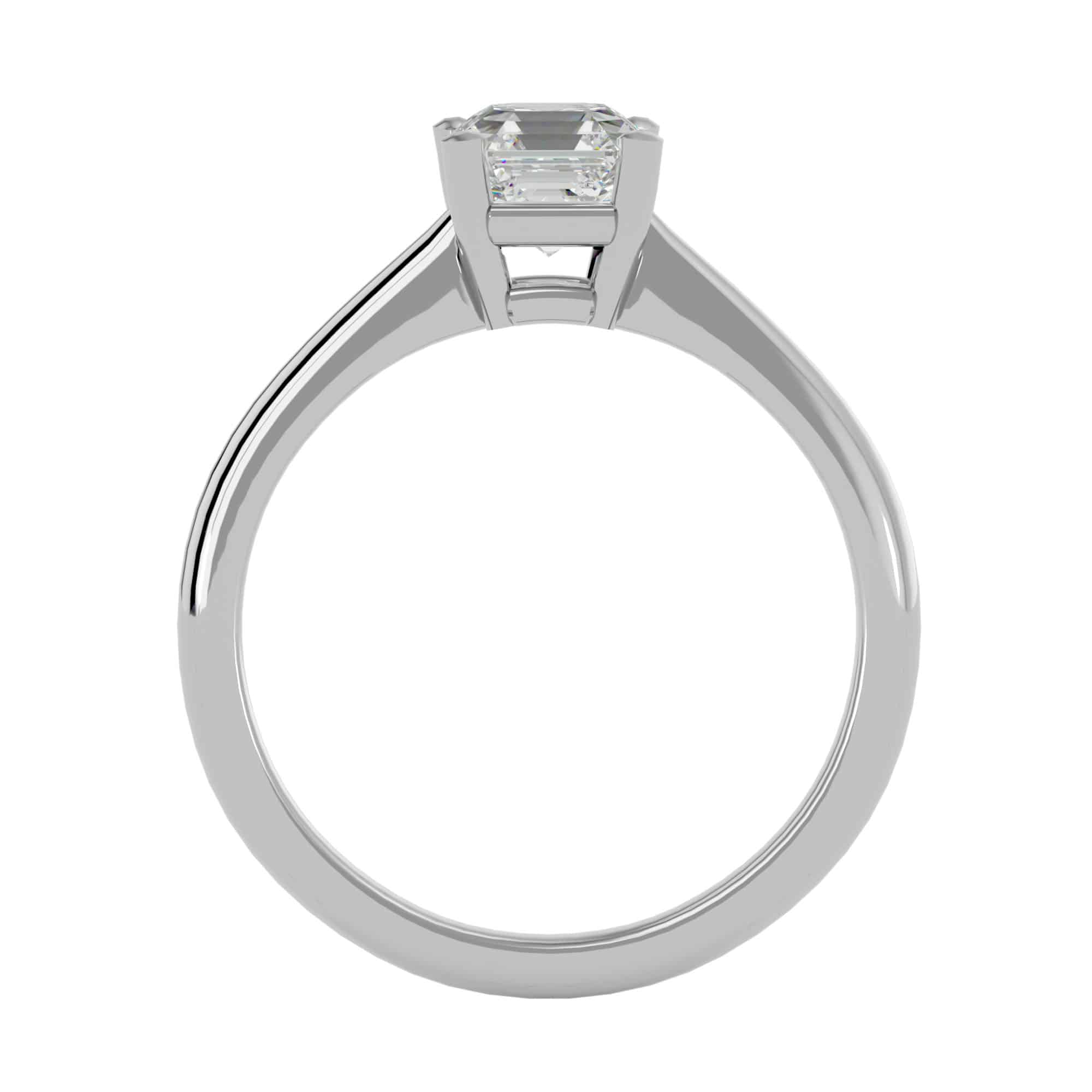 Asscher Cut Diamond Solitaire Engagement Ring